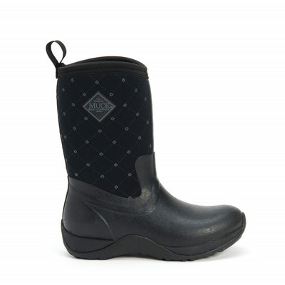 Damen Arctic Weekend Kurzstiefel Schwarz/Rautenmuster