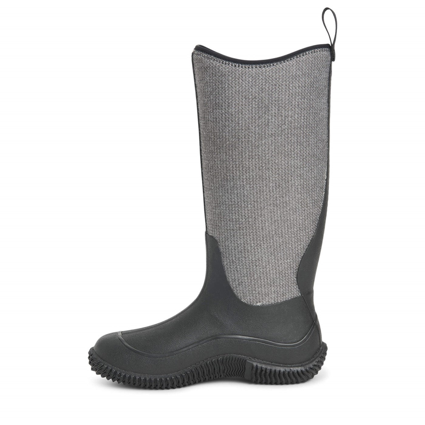 Damen Hale Stiefel Schwarz/Fischgrätmuster