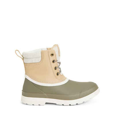 Damen Muck Originals Duck Leder-Kurzstiefel mit Schnürung Taupe