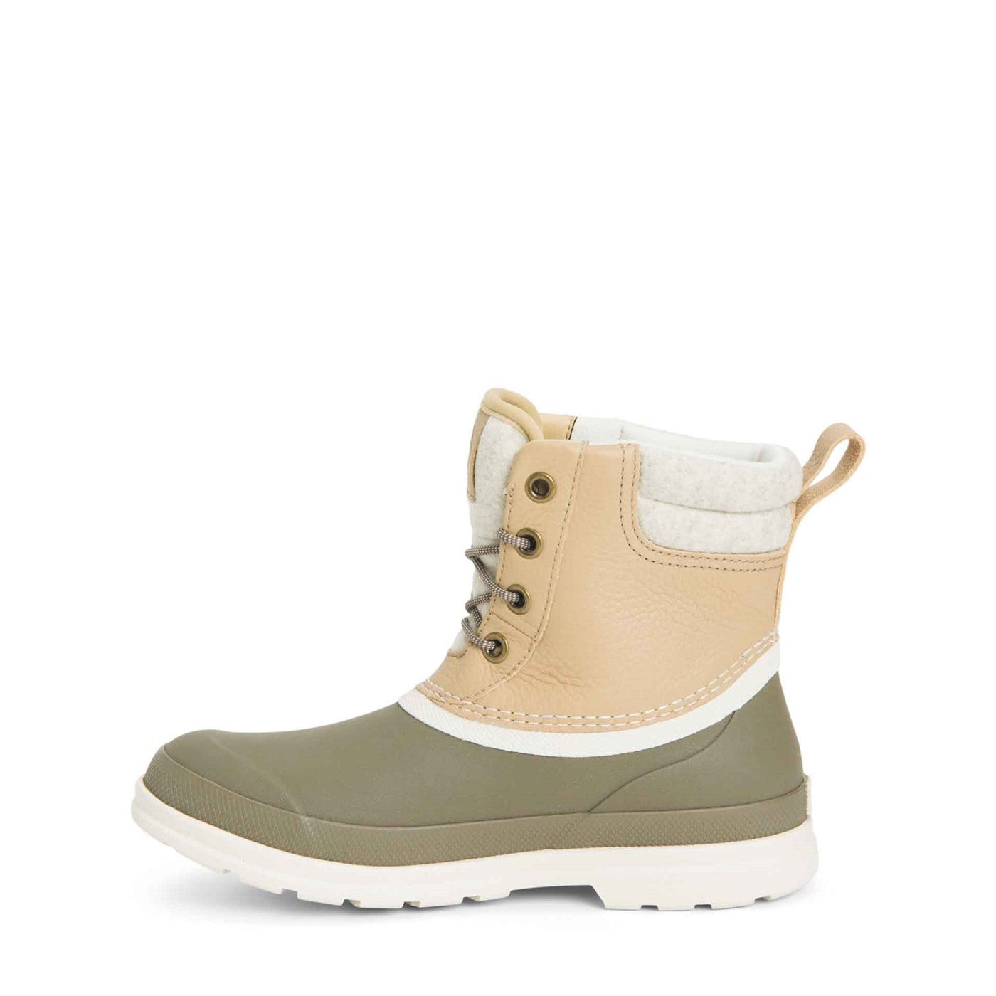 Damen Muck Originals Duck Leder-Kurzstiefel mit Schnürung Taupe