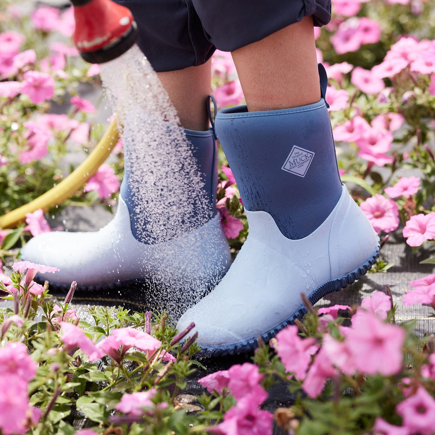 Damen RHS Muckster II Kurzstiefel Blau/Blumen-Patchworkmuster